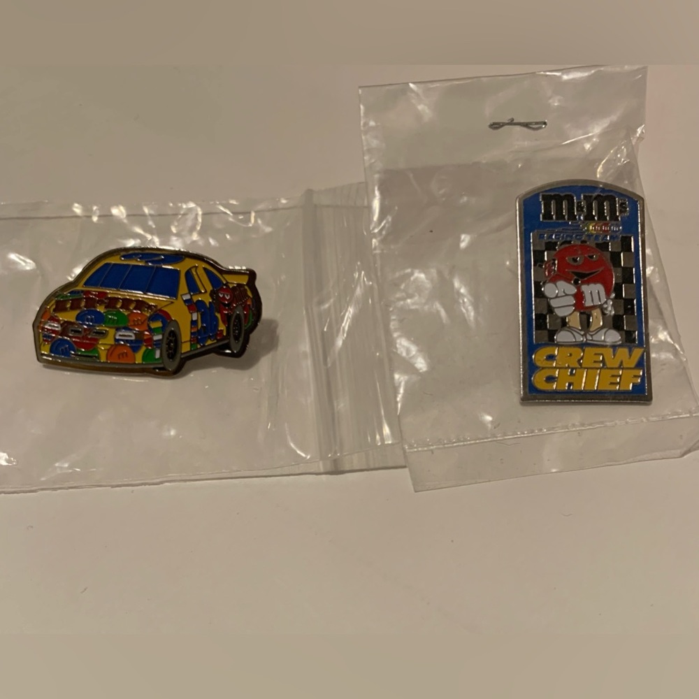 M & M Car Crew Chief Pin Lot of 2 Car Racing
